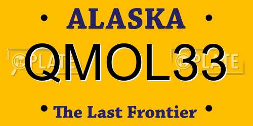 QMOL33 Alaska License Plate