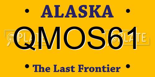 QMOS61 Alaska License Plate