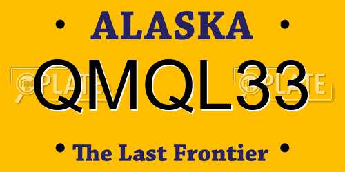 QMQL33 Alaska License Plate