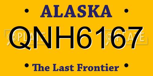 QNH6167 Alaska License Plate