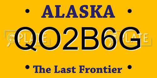 QO2B6G Alaska License Plate