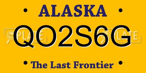 QO2S6G Alaska License Plate