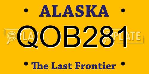 QOB281 Alaska License Plate