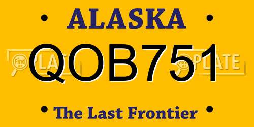 QOB751 Alaska License Plate
