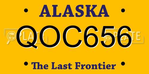 QOC656 Alaska License Plate