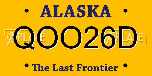 QOO26D Alaska License Plate