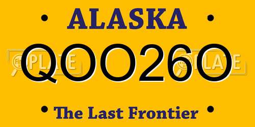 QOO26O Alaska License Plate
