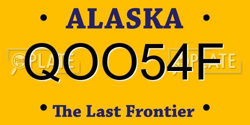 QOO54F Alaska License Plate