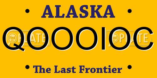 QOOOIOC Alaska License Plate