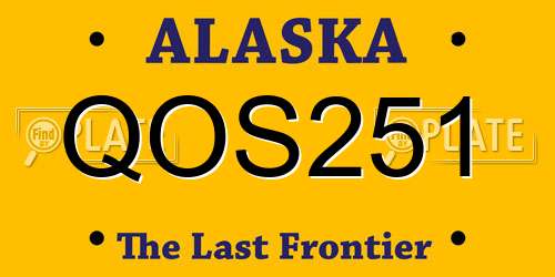 QOS251 Alaska License Plate