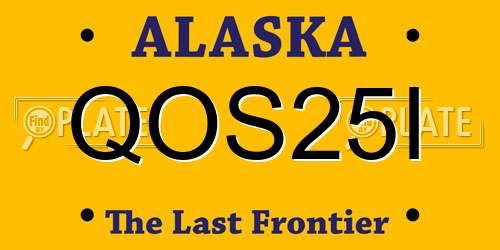 QOS25I Alaska License Plate