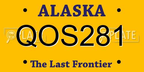 QOS281 Alaska License Plate