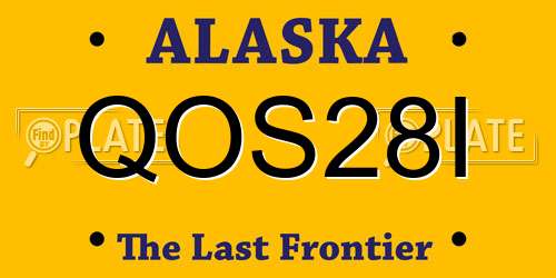 QOS28I Alaska License Plate