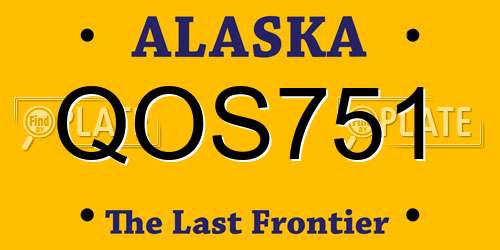 QOS751 Alaska License Plate