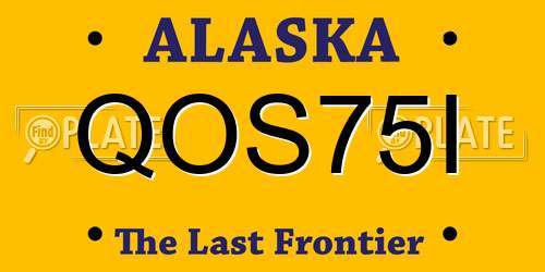 QOS75I Alaska License Plate