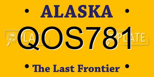 QOS781 Alaska License Plate