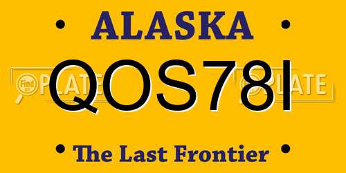 QOS78I Alaska License Plate