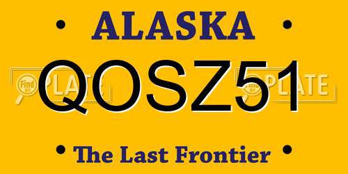 QOSZ51 Alaska License Plate