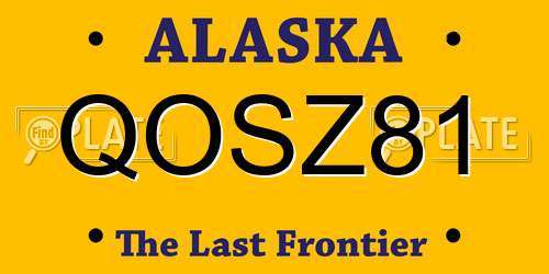 QOSZ81 Alaska License Plate