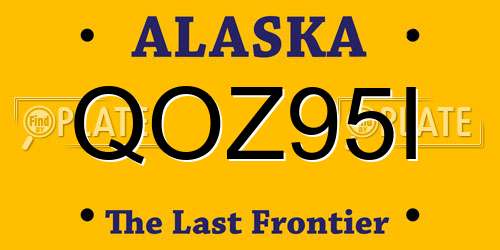 QOZ95I Alaska License Plate
