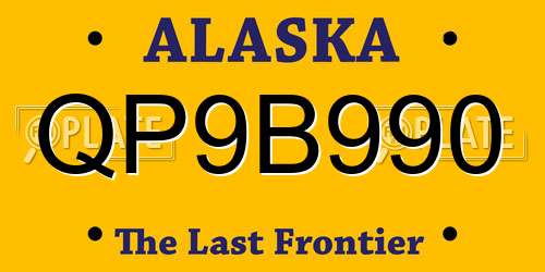 QP9B990 Alaska License Plate