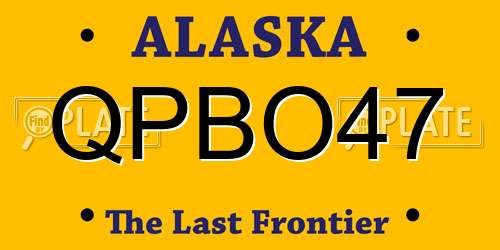 QPBO47 Alaska License Plate