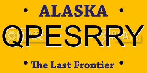 QPESRRY Alaska License Plate