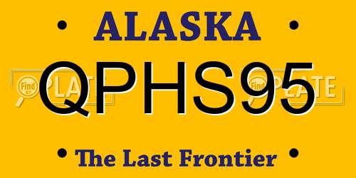 QPHS95 Alaska License Plate