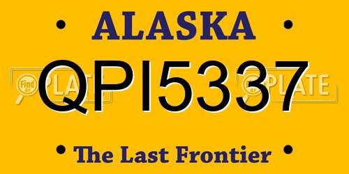 QPI5337 Alaska License Plate