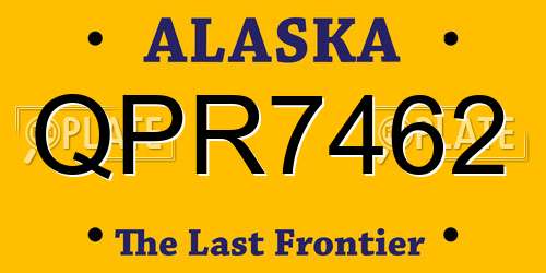 QPR7462 Alaska License Plate