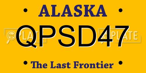 QPSD47 Alaska License Plate