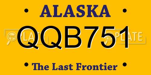 QQB751 Alaska License Plate