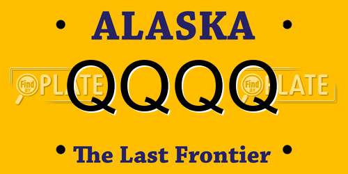 QQQQ Alaska License Plate