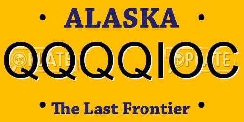 QQQQIOC Alaska License Plate