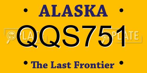 QQS751 Alaska License Plate