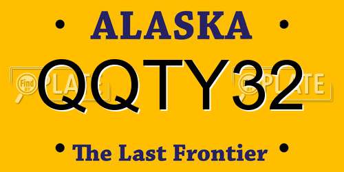 QQTY32 Alaska License Plate