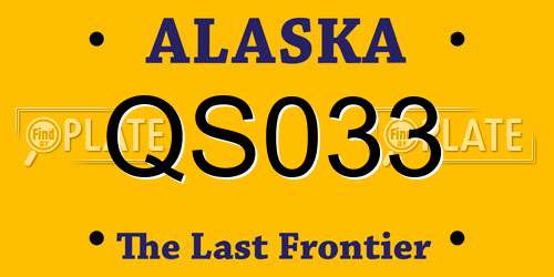 QS033 Alaska License Plate