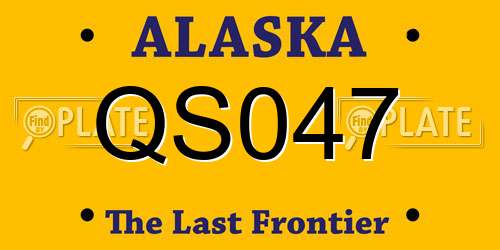 QS047 Alaska License Plate
