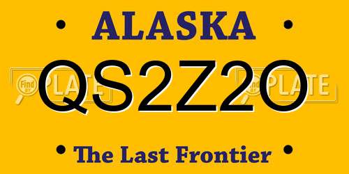 QS2Z2O Alaska License Plate