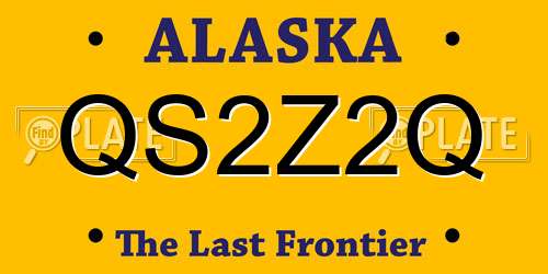 QS2Z2Q Alaska License Plate