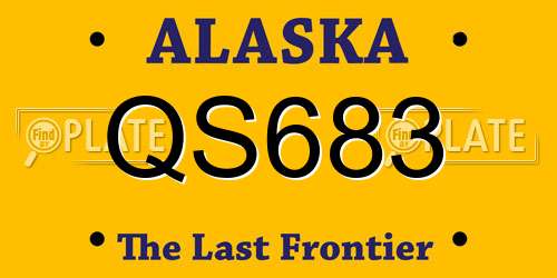 QS683 Alaska License Plate