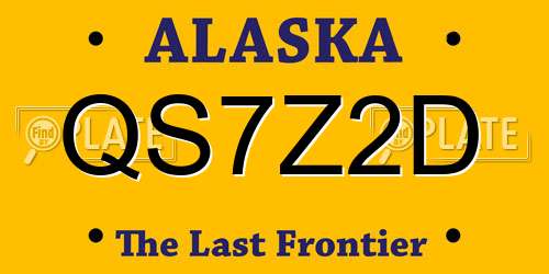 QS7Z2D Alaska License Plate