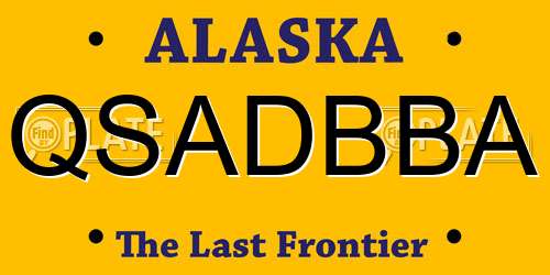 QSADBBA Alaska License Plate