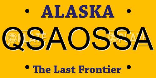 QSAOSSA Alaska License Plate