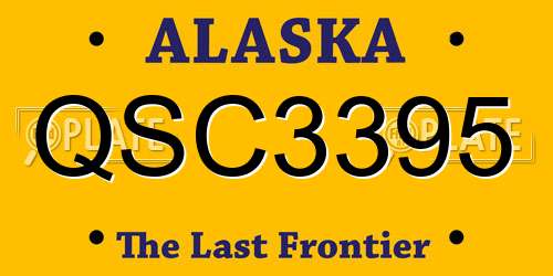 QSC3395 Alaska License Plate