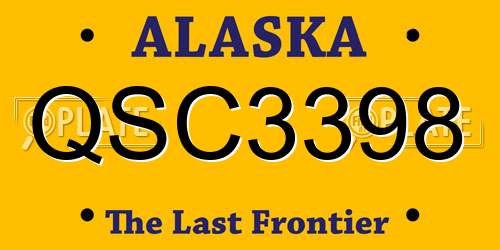 QSC3398 Alaska License Plate