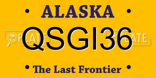 QSGI36 Alaska License Plate