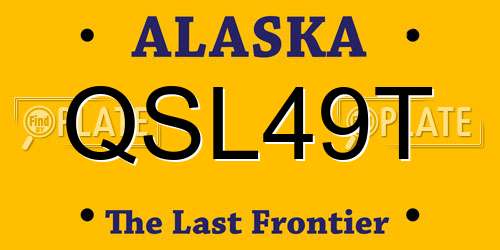 QSL49T Alaska License Plate