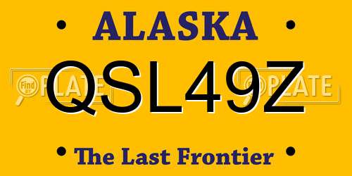 QSL49Z Alaska License Plate