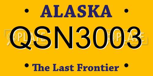 QSN3003 Alaska License Plate